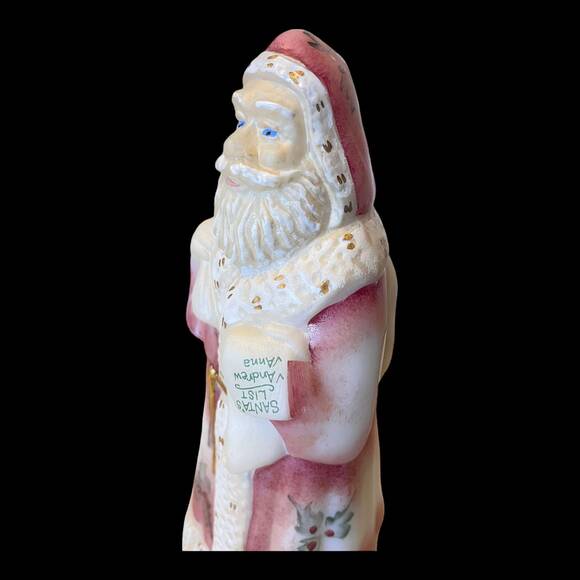 FENTON Glass SANTA FIGURINE 8" Santas List Limited Edition Signed Numbered Pink - Picture 8 of 8